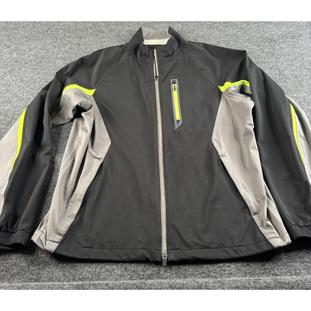 Walter Hagen HydroProof Golf Jacket Men Black Gray Green Poly‎ Full Zip